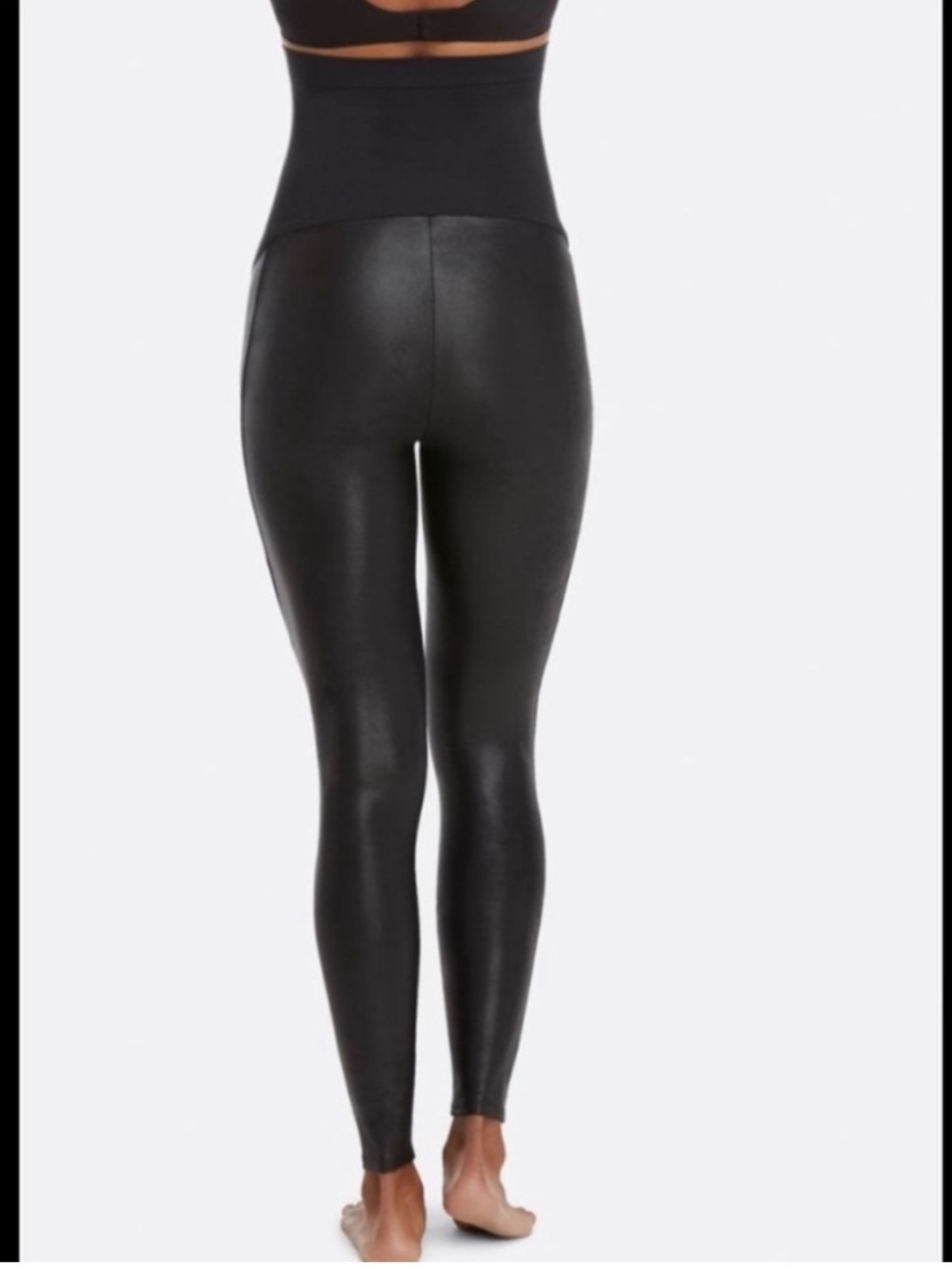 Spanx Mama Faux Leather Maternity Leggings Very Black Size Small - Picture 3 of 5